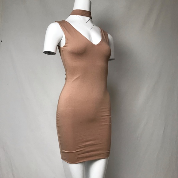 light brown bodycon dress